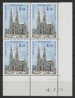 MONACO N° 1204 BLOC DE QUATRE Neufs ** MNH AVEC COIN DATE 4/7/79 - Unused Stamps