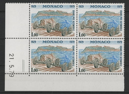 MONACO N° 1206 BLOC DE QUATRE Neufs ** (MNH) AVEC COIN DATE 21/5/79 - Unused Stamps