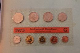 Deutschland, Kursmünzensatz Stempelglanz (stg), 1975 G - Ongebruikte Sets & Proefsets