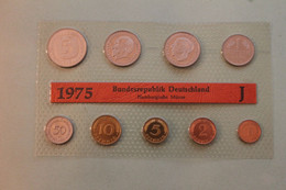 Deutschland, Kursmünzensatz Stempelglanz (stg), 1975 J - Ongebruikte Sets & Proefsets