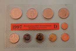 Deutschland, Kursmünzensatz Stempelglanz (stg), 1997 D - Ongebruikte Sets & Proefsets