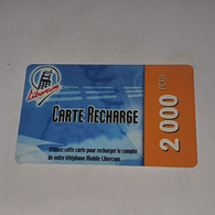 BENIN-(BJ-LIB-REF-0002B)-carte Recharge-(44)-(2000fcfa)-(021-0831-7728-772)-used Card+1card Prepiad Free - Bénin