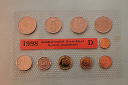 Deutschland, Kursmünzensatz Stempelglanz (stg), 1998 D - Ongebruikte Sets & Proefsets