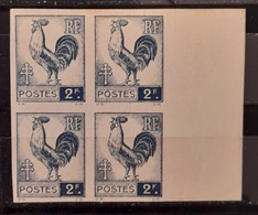 France 1944 Coq Et Marianne (d'Alger) N°640 Bloc De 4 BdF ** TB Cote Maury 300€ - 1944 Hahn Und Marianne D'Alger