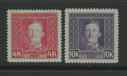 AUSTRIA 1916 BOSNIA ERZEGOVINA ✨ Carlo I - N. 136 /37 ** Alti Valore Cat. 80 € - Unused Stamps