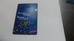 BENIN-(BJ-LIB-REF-0009)-joyeux Noel-(56)-(1.000fcfa)-(cod Inclosed)-mint Card+1card Prepiad Free - Bénin