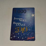 BENIN-(BJ-LIB-REF-0009/2)-joyeux Noel-(58)-(1.000fcfa)-(101-7310-5678-251)-used Card+1card Prepiad Free - Bénin