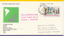 SENEGAL 1975 First Lufthansa-flight Flight LH 500 With DC 10 "DAKAR - SAO PAULO" - Senegal (1960-...)