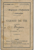 CARNET DE TIR 1896 16ème REGIMENT D'INFANTERIE 8ème COMPAGNIE CLASSE 1896 TIR D'INSTRUCTION FUSIL MILITARIA - Autres & Non Classés