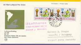 SENEGAL 1975 First Lufthansa-flight Flight LH 508 With DC 10 "DAKAR - ASUNCION" - Senegal (1960-...)