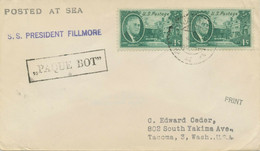 INDONESIA 1952 President Rooosevelt 1 C. (Pair) VF On Printed Matter PAQUE BOT - Indonesien