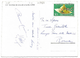 A3930 Veytaux - Chateau De Chillon - Castle Schloss Castello Castillo - Nice Stamps Timbres Francobolli / Viaggiata 1955 - Veytaux