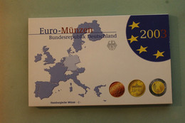 Deutschland, Kursmünzensatz; Euro-Umlaufmünzenserie 2003 J, Spiegelglanz (PP) - Mint Sets & Proof Sets