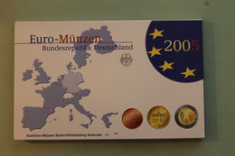 Deutschland, Kursmünzensatz; Euro-Umlaufmünzenserie 2005 G, Spiegelglanz (PP) - Mint Sets & Proof Sets