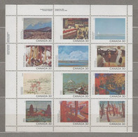 (SS116) CANADA, 1982 (Stamp Day. Canadian Paintings). Miniature Sheet Of 12 Stamps. Mi ## 835-846. MNH** - Blocks & Sheetlets