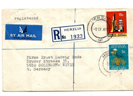 SA-R123 / SÜDAFRIKA -  Einschreiben Aus Herzlia 1968 Nach Solingen/Deutschland - Storia Postale