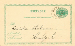 SCHWEDEN 1886, "HERNÖSAND" (HÄRNÖSAND) K1 Glasklar A. 5 (FEM) Öre Grün GA ABART - Abarten Und Kuriositäten