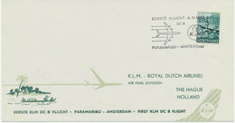 SURINAME 4.4.1961 Pra.-Erstflug KLM DC 8 "PARAMARIBO - AMSTERDAM" M. 20 C. EF - Surinam ... - 1975