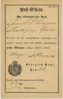 SACHSEN 1866 Postschein Der Königlich Sächs. Post WURZEN - NORRKÖPING, SCHWEDEN RRR!!! - Saxony