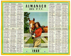 CALENDRIER GF 1960 - Avant La Promenade à Cheval, Imprimeur Oberthur Rennes - Grand Format : 1941-60