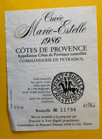 18895 - Cuvée Marie-Estelle 1986 Côtes De Provence  Commanderie De Peyrassol - Languedoc-Roussillon