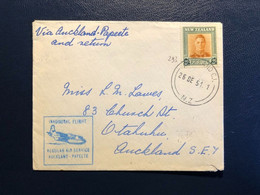 NEW ZEALAND N°293 OBL AUCKLAND (26.12.1951) Sur Lettre, Cachet Illustré INAUGURAL..., Verso Cachet Rect. PREMIERE..., TB - Luftpost