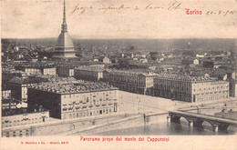 11480" TORINO-PANORAMA PRESO DAL MONTE DEI CAPUCCINI " -VERA FOTO -CART SPED. 1905 - Mehransichten, Panoramakarten
