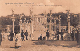 11481"ESPOSIZIONE INTERNAZIONALE DI TORINO 1911-PONTE MONUMENTALE SUL PO E GRAN FONTANA"ANIMATA-VERA FOTO-CART NON SPED. - Ausstellungen