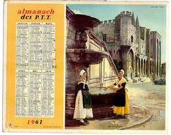 CALENDRIER GF 1961 - Arlésiennes Et Comtadines En Avignon - Imprimerie Oberthur (calendrier Double) - Grossformat : 1961-70