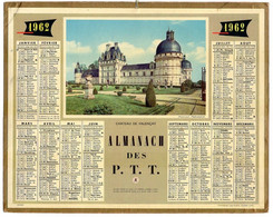 CALENDRIER GF 1962 - Chateau De Valençay - Imprimerie Oberthur Rennes - Tamaño Grande : 1961-70