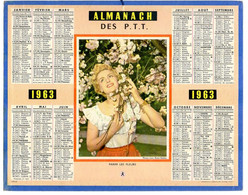 CALENDRIER GF 1963 - Parmi Les Fleurs, Imprimeur Oberthur Rennes - Grand Format : 1961-70