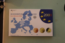 Deutschland, Kursmünzensatz Euro-Münzen, Spiegelglanz (PP) 2008, J - Münz- Und Jahressets
