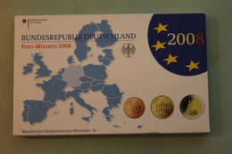 Deutschland, Kursmünzensatz Euro-Münzen, Spiegelglanz (PP) 2008, D - Mint Sets & Proof Sets