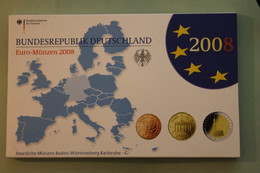 Deutschland, Kursmünzensatz Euro-Münzen, Spiegelglanz (PP) 2008, G - Münz- Und Jahressets