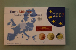 Deutschland, Kursmünzensatz Euro-Münzen, Spiegelglanz (PP) 2007, J - Münz- Und Jahressets