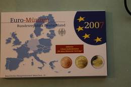 Deutschland, Kursmünzensatz Euro-Münzen, Spiegelglanz (PP) 2007, D - Münz- Und Jahressets