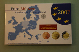 Deutschland, Kursmünzensatz Euro-Münzen, Spiegelglanz (PP) 2007, G - Münz- Und Jahressets