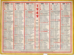 CALENDRIER GF 1949 - Sans Texte Et Sans Photo-image, édition Des P&T, Imprimeur Oller Puteaux - Grand Format : 1941-60