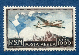 ⭐ Saint Marin - Poste Aérienne - YT N° 88 * - Neuf Avec Charnière - 1951 ⭐ - Poste Aérienne
