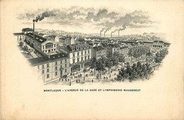 Montluçon * Avenue De La Gare * Imprimerie Maugenest * Usine Cheminée - Montlucon