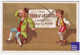 Rare Chromo Dorée A La Tour Saint Jacques 88 Rue De Rivoli Paris 1890 Instituteur élève Bêtise école Punition 47-53 - Sonstige & Ohne Zuordnung