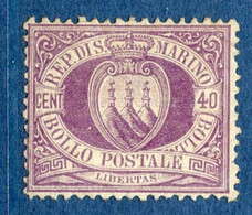 ⭐ Saint Marin - YT N° 7 * - Neuf Avec Charnière - 1877 / 1890 ⭐ - Unused Stamps