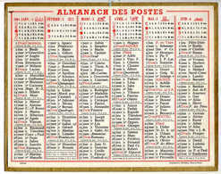 CALENDRIER GF 1961 - Sans Texte Et Sans Photo-image, édition Des P&T, Imprimeur Oberthur Rennes - Big : 1961-70