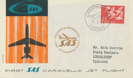 SWEDEN 1959 First Flight SAS First Caravelle Jet Flight "STOCKHOLM - DUSSELDORF" - Brieven En Documenten