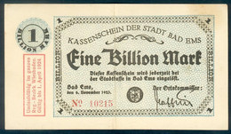 Deutschland, Germany, Bad Ems - 1 Billion Mark, 1923 ! - 1 Biljoen Mark