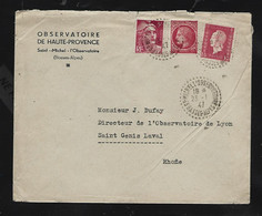 Enveloppe Oblit ST MICHEL  L 'OBSERVATOIRE  BASSE ALPES  1947  DULAC  GANDON MAZELIN - 1944-45 Marianna Di Dulac