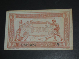 1 Franc - Trésorerie Aux Armées 1919 - V  **** EN ACHAT IMMEDIAT ****   Billet Recherché !!!! - 1917-1919 Tesoreria Delle Armate