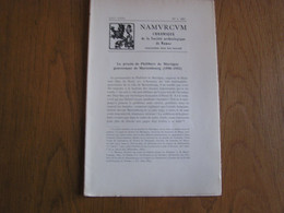 NAMVRCVM Namurcum N° 3 1957 Régionalisme Namur Procès Philibert De Martigny Mariembourg Tour De Beauregard Meuse Jambes - Belgique