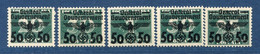 ⭐ Pologne - Gouvernement Général - YT N° 51 à 55 ** - Neuf Sans Charnière - 1940 ⭐ - Gouvernement Général