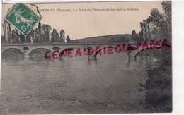 86- LUSSAC LES CHATEAUX- LE PONT DU CHEMIN DE FER SUR LA VIENNE - 1914 A MARGUERITE MATIGNON POITIERS - Lussac Les Chateaux